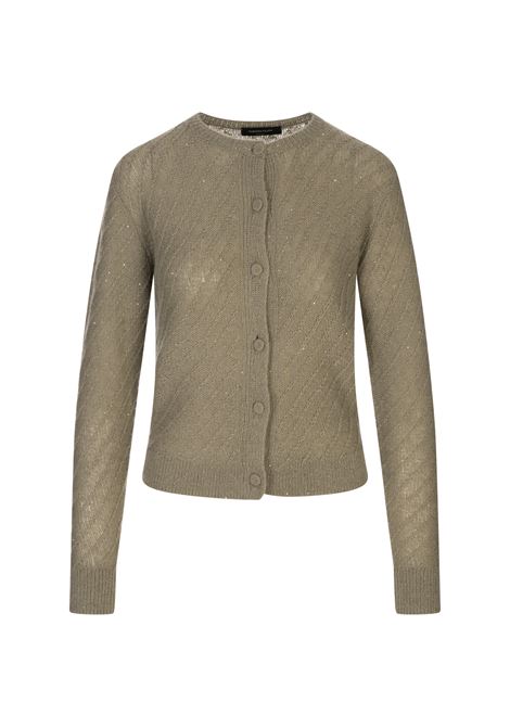 Cardigan In Lana e Seta Verde Con Paillettes FABIANA FILIPPI | MAD215F1120000D2966171